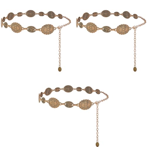SANNIDHI® PALAY Waist Belt for Women Golden Metal Concho hip belt for women saree Waist Belt Adjustable boho Western Fashion saree Belt women Chain Belts for Dresses, Jeans, Skirts 3 PCS SANNIDHI® PALAY Waist Belt for Women Golden Metal Concho hip belt for women saree Waist Belt Adjustable boho Western Fashion saree Belt women Chain Belts for Dresses, Jeans, Skirts 3 PCS